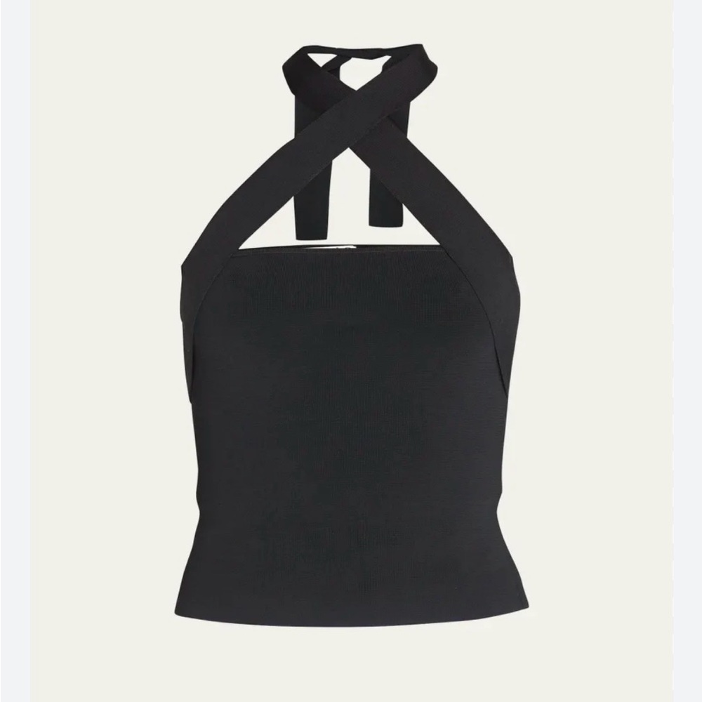 Alice + Olivia Tamiko convertible Black Halter Top size M